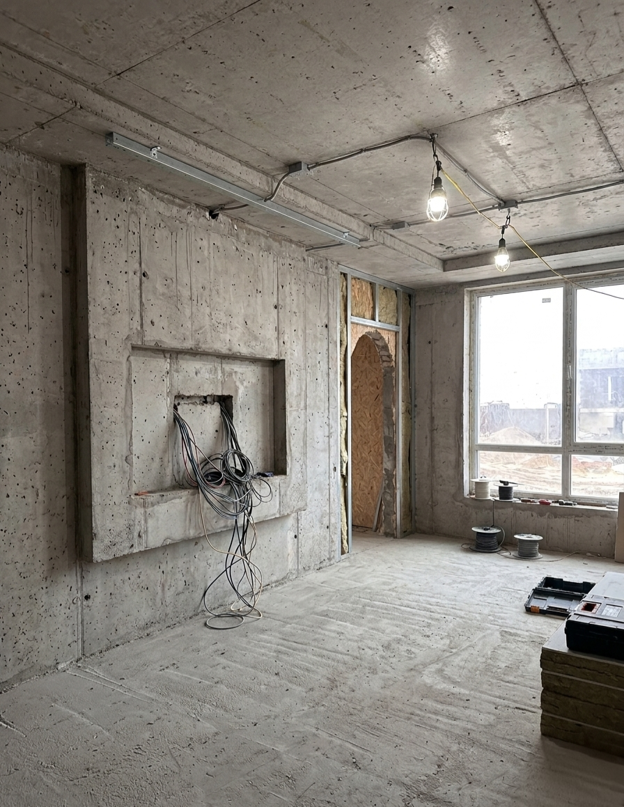 Объект до ремонта — черновая стадия